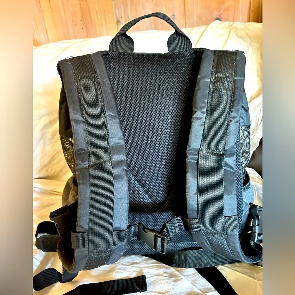 Top Paw Cute & Colorful Gray Dog Carrier Backpack Small Dogs up to 15 lbs